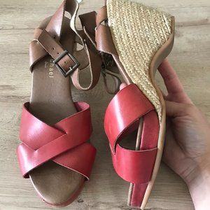 Red Leather Espadrille Sandals - Eric Michael